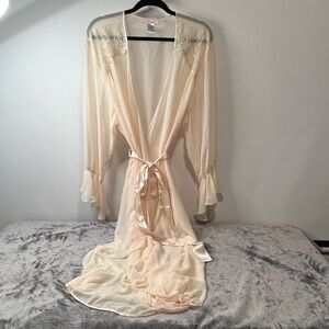Dentelle “Belle” Sheer Embroidered Long Robe 3X